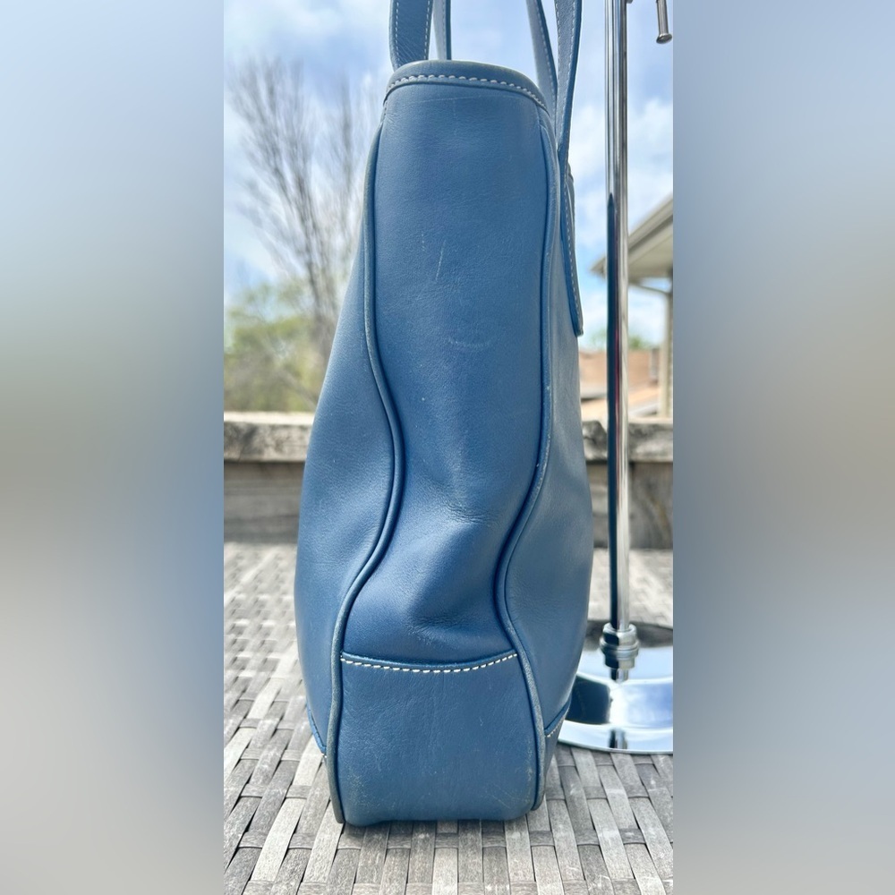 1992 True Vintage Cornflower Blue Coach Hampton Shoulder Bag Tote​ - Picture 6 of 14